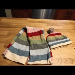 Old navy rainbow scarf and hat